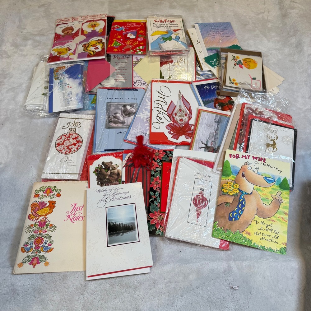 Vintage Greeting Cardβ Lot Christmas Valentines Mothers Day Suzys Zoo Hallmark